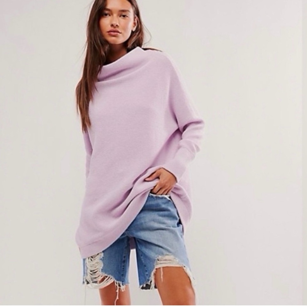 Free People Ottoman Slouchy Lilac Oversized Sweater Size Large